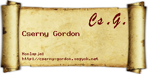 Cserny Gordon névjegykártya